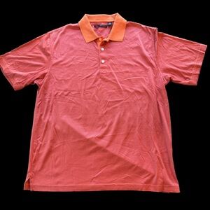 Men's Orange Striped Greg Norman Polo Shirt XL